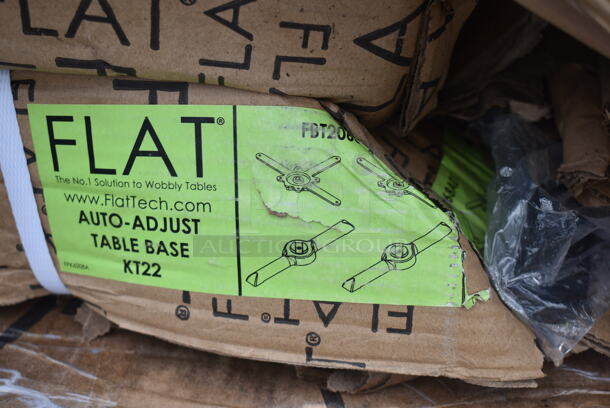 PALLET LOT of 10 BRAND NEW Boxes Including 4 Box Flat KT22 Auto Adjust Table Bases, 600ES3024G Regency 30" x 24" 16-Gauge Stainless Steel Equipment Stand with Galvanized Undershelf. 10 Times Your Bid! - Image 6 of 9