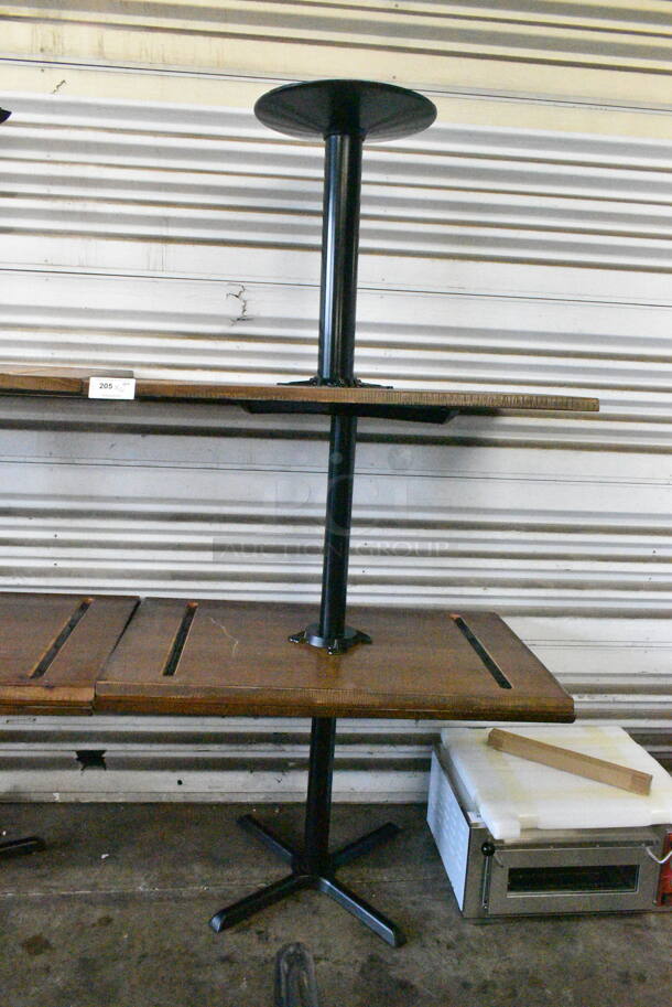 6 BRAND NEW SCRATCH AND DENT! Wooden Dining Height Table on Black Metal Table Base. 6 Times Your Bid!  - Image 6 of 9