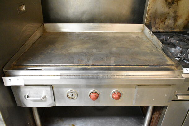Stainless Steel Commercial Electric Powered Flat Top Griddle w/ Under Shelf on Commercial Casters. This Unit Was In Working Condition When the Restaurant Closed. (kitchen) - Image 2 of 9
