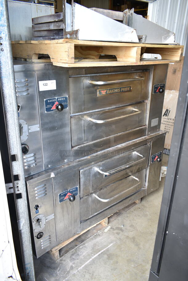2 Bakers Pride Stainless Steel Commercial Natural Gas Powered Single Deck Pizza Oven. Comes w/ Cooking Stones and Legs. 2 Times Your Bid! - Image 1 of 9