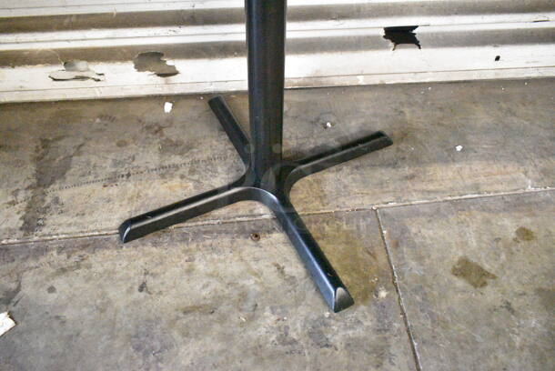 6 BRAND NEW SCRATCH AND DENT! Wooden Dining Height Table on Black Metal Table Base. 6 Times Your Bid!  - Image 8 of 9