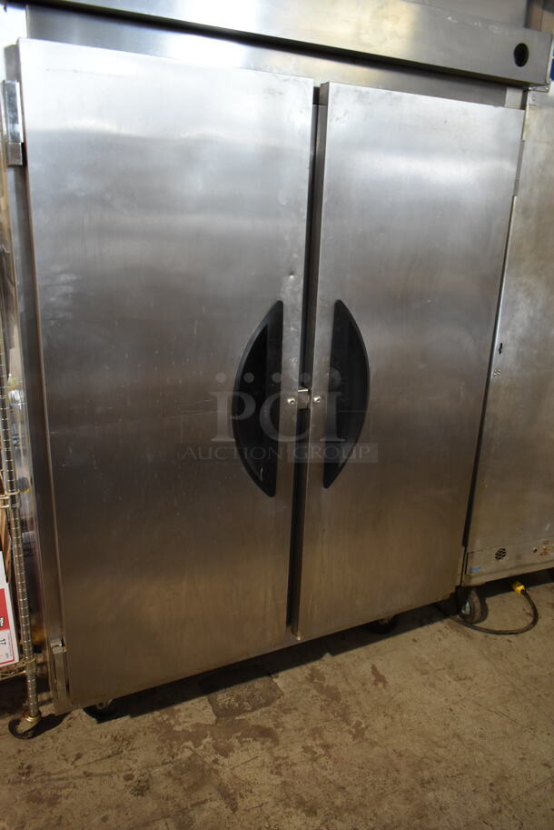 Victory VF-2 Stainless Steel Commercial 2 Door Reach In Freezer w/ Metal Pan Rack on Commercial Casters. 115 Volts, 1 Phase. Tested and Working! - Image 3 of 7