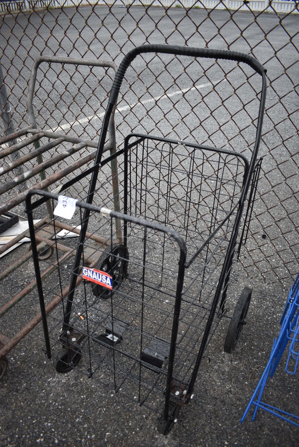 Black Metal Basket Cart on Casters. 18x24x42 - Image 2 of 3