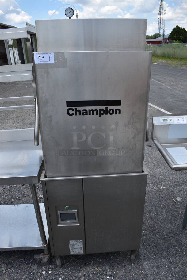 Champion Model DH5000T Stainless Steel Commercial Straight Pass Through Dishwasher. 208-240 Volts, 3 Phase. 35x28x69