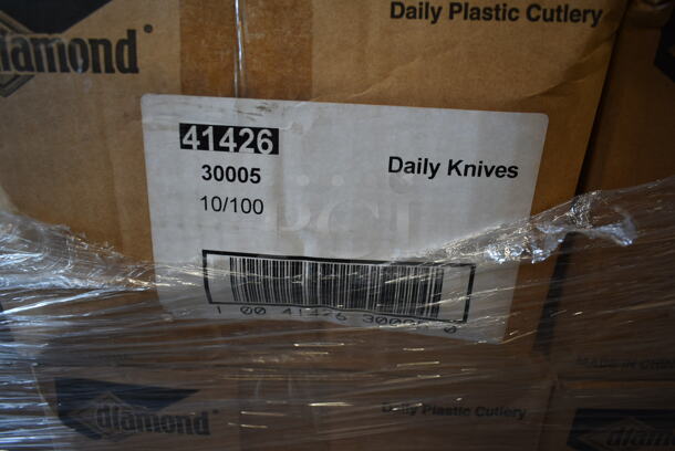 PALLET LOT of 20 BRAND NEW Boxes of Diamond 41426 Daily White Plastic Knives. 20 Times Your Bid! - Image 2 of 4