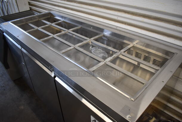 LIKE NEW! Avantco 178SSCFT72HC Stainless Steel Commercial Refrigerated Salad Bar / Cold Food Prep Table on Commercial Casters. 115 Volts, 1 Phase. Unit Was Only Used Two Times! 70.5x29.5x35. Tested and Working! - Image 3 of 8