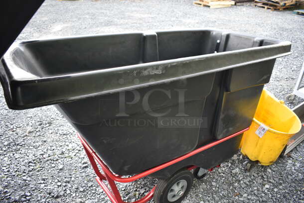BRAND NEW! Rubbermaid Black Poly Portable Bin on Commercial Casters. 62x27x38 - Image 4 of 4
