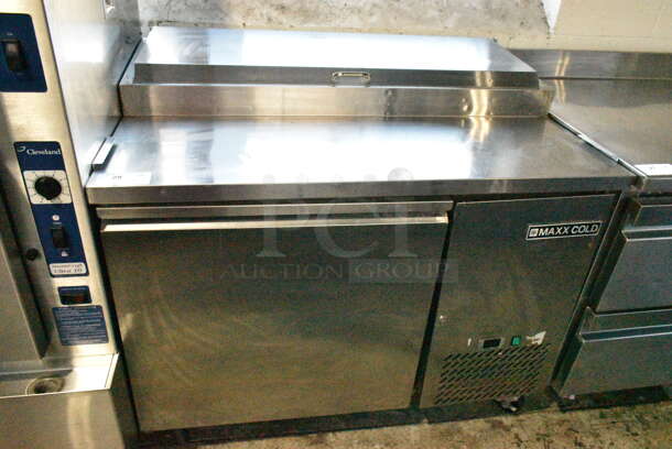 Maxx Cold MXSPP50 Stainless Steel Commercial Pizza Prep Table on Commercial Casters. 115 Volts, 1 Phase. Tested and Powers On But Does Not Get Cold - Image 1 of 6