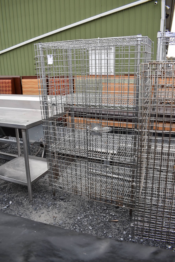 Metro Chrome Finish 4 Tier Shelving Unit w/ Liquor Cage. BUYER MUST DISMANTLE. PCI CANNOT DISMANTLE FOR SHIPPING. PLEASE CONSIDER FREIGHT CHARGES. 39x26x66 - Image 4 of 6
