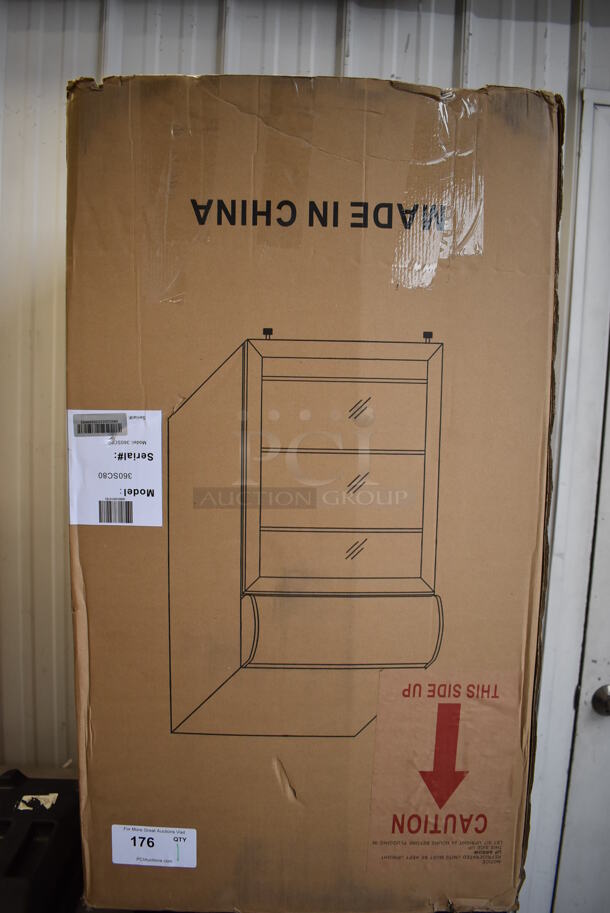BRAND NEW IN BOX! Avantco 360SC80 Metal Commercial Countertop Mini Cooler Merchandiser w/ Poly Coated Racks. 110-120 Volts, 1 Phase. 18x17x36.5. Tested and Working! - Image 9 of 10