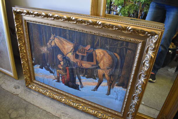 Framed Canvas Painting Reproduction of The Prayer at Valley Forge by Arnold Friberg From Art Dealer Ed Mero! - Image 2 of 6