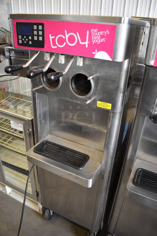 2014 Stoelting Model F231-309I2-AD1 Stainless Steel Commercial Floor Style Air Cooled 2 Flavor w/ Twist Soft Serve Ice Cream Machine on Commercial Casters. 208-240 Volts, 3 Phase.  - Image 2 of 6