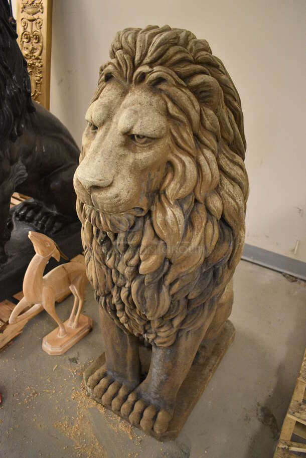 FANTASTIC Stone Barbary Lion Statue - Image 3 of 9