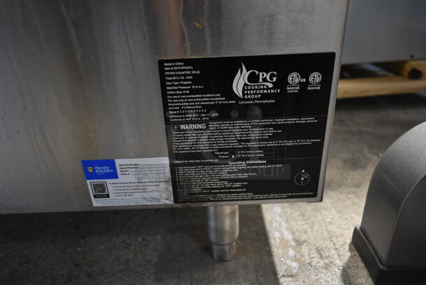 BRAND NEW SCRATCH AND DENT! 2022 Cooking Performance Group CPG 351FCPG30L Stainless Steel Commercial Countertop Propane Gas Powered Deep Fat Fryer w/ 2 Metal Fry Baskets. 53,000 BTU. - Image 7 of 7