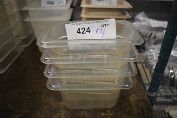 ALL ONE MONEY! Lot of 4 Clear Poly 1/9 Size Drop In Bins! 1/9x4 - Image 1 of 3