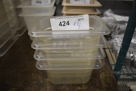 ALL ONE MONEY! Lot of 4 Clear Poly 1/9 Size Drop In Bins! 1/9x4