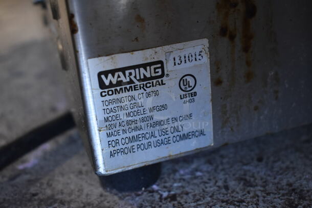 Waring WFG250 Stainless Steel Commercial Countertop Panini Press. 120 Volts, 1 Phase. Cannot Test - Unit Needs a New Power Switch - Image 6 of 6