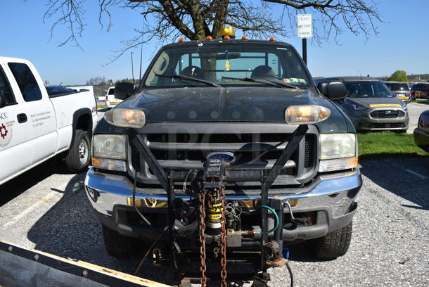 2003 Ford F250 Super Duty 4x4 2 Door Pick Up Truck w/ Meyer Metal Snow Plow. Odometer Reads 96,376. VIN 1FTNF21LX3EA67690. Title In Hand. Vehicle Runs and Drives. See Lot #6 For Additional Pictures. - Image 2 of 12