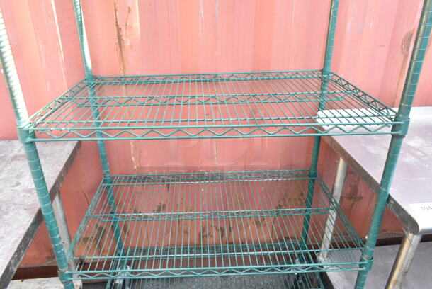 Green Finish 6 Tier Wire Shelving Unit on Commercial Casters. BUYER MUST DISMANTLE. PCI CANNOT DISMANTLE FOR SHIPPING. PLEASE CONSIDER FREIGHT CHARGES.  - Image 4 of 4