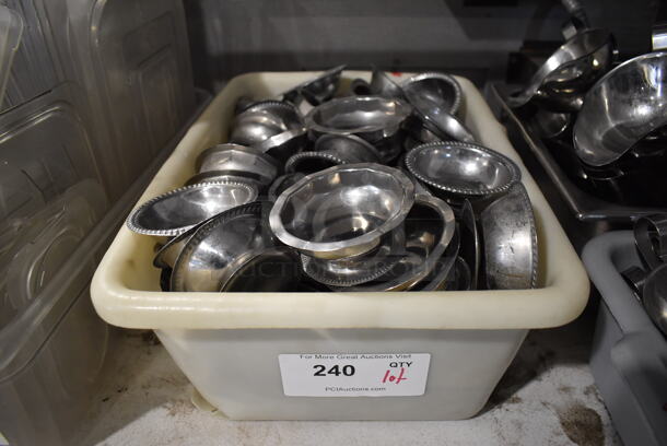 ALL ONE MONEY! Lot of Metal Footed Bowls in Poly Bin. 4x4x1.5 - Image 5 of 5