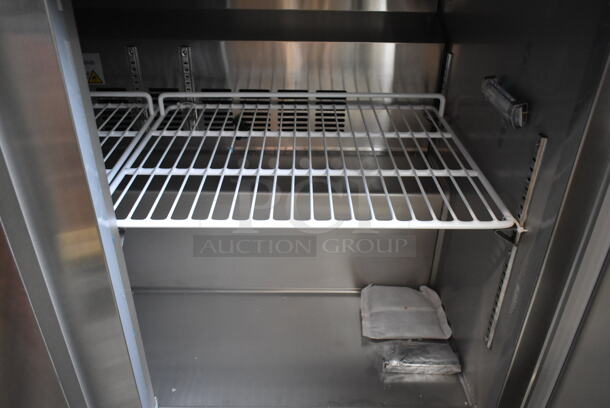 BRAND NEW SCRATCH AND DENT! 2023 KoolMore KM-UCR-2DSS Stainless Steel Commercial 2 Door Undercounter Cooler on Commercial Casters. 115 Volts, 1 Phase. Tested and Working! - Image 6 of 8