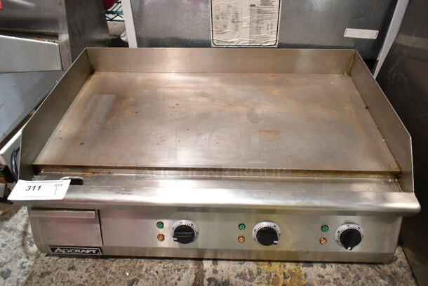 Adcraft GRID-30 Stainless Steel Commercial Countertop Electric Powered Flat Top Griddle. 208/240 Volts, 1 Phase. 