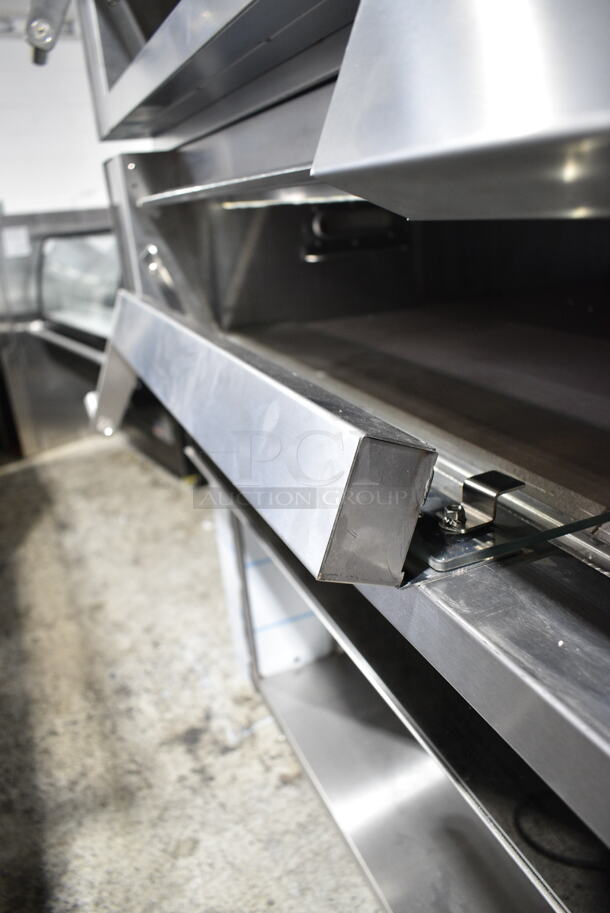 3 BRAND NEW SCRATCH AND DENT! 2022 Salva 2013 NXE-3009-B3-V3 Stainless Steel Commercial Electric Powered Single Deck Bakery Oven Pizza Ovens w/ Under Shelf on Commercial Casters. 208-240 Volts, 3 Phase. 3 Times Your Bid! - Image 9 of 12