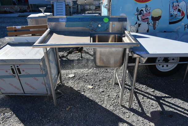 BRAND NEW SCRATCH AND DENT! Eagle 314-16-1-24L Stainless Steel Commercial Single Bay Sink w/ Left Side Drain Board. Bay 16x20. Drain Board 22x23. - Image 1 of 4