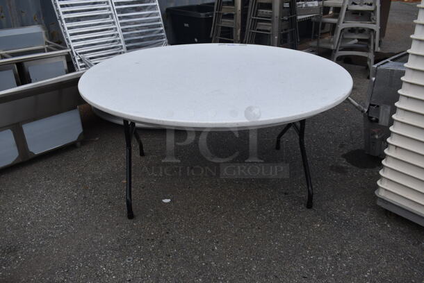 3 Round White Folding Tables. 3 Times Your Bid! - Image 1 of 3