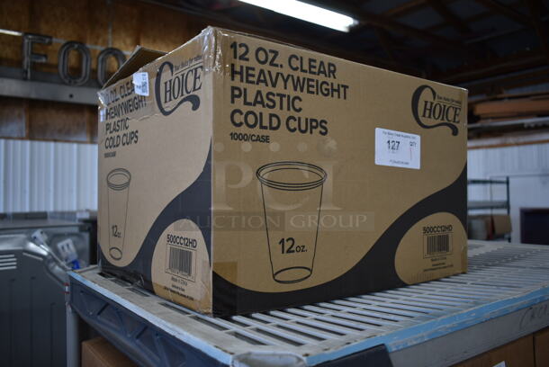 Box of BRAND NEW Choice 500CC12HD 12 oz Clear Heavyweight Plastic Cold Cups - Image 2 of 4