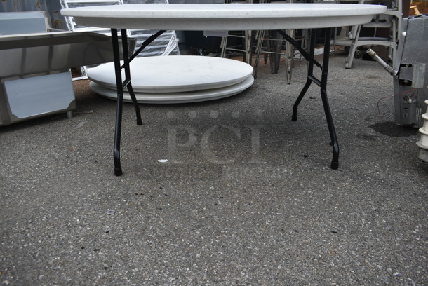 3 Round White Folding Tables. 3 Times Your Bid! - Image 3 of 3
