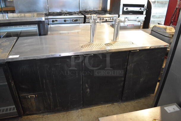 2015 Micro Matic MDD-78 Stainless Steel Commercial Direct Draw Kegerator w/ 2 Beer Towers and 4 Couplers. 115 Volts, 1 Phase. 80x28x51. Tested and Working! - Image 1 of 10