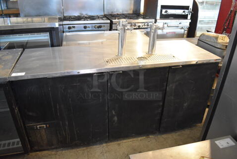 2015 Micro Matic MDD-78 Stainless Steel Commercial Direct Draw Kegerator w/ 2 Beer Towers and 4 Couplers. 115 Volts, 1 Phase. 80x28x51. Tested and Working!