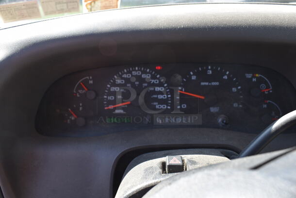 2003 Ford F250 Super Duty 4x4 2 Door Pick Up Truck w/ Meyer Metal Snow Plow. Odometer Reads 96,376. VIN 1FTNF21LX3EA67690. Title In Hand. Vehicle Runs and Drives. See Lot #6 For Additional Pictures. - Image 10 of 12