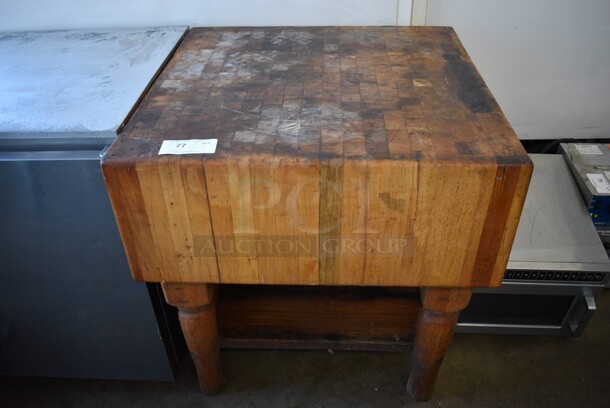 Commercial Butcher Block Table. 30x30x32.