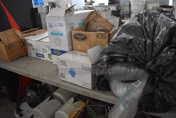 ALL ONE MONEY! Lot of Various Items on Tabletop Including Plastic Lids and Napkins - Image 2 of 12