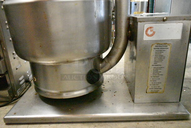 Groen TDB/7-20 Stainless Steel Commercial Countertop Electric Powered 20 Quart Steam Kettle Tilting Kettle. 208 Volts, 3 Phase.  - Image 4 of 12