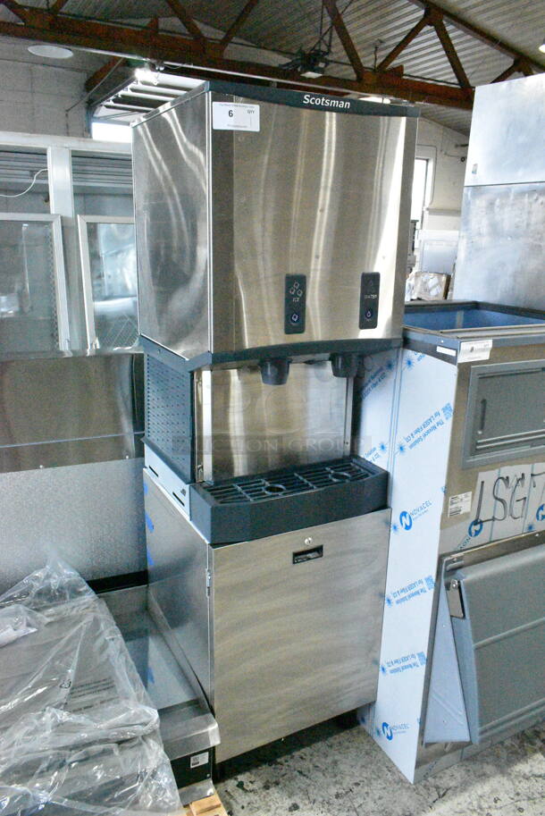 BRAND NEW SCRATCH AND DENT! 2024 Scotsman HID540AB-1A Meridian 21 1/4" Air Cooled Nugget Ice Machine with 40 lb. Bin, Push Button Ice and Water Dispensing, and Cabinet Stand. 500 lb. 115 Volts, 1 Phase.  - Image 3 of 10