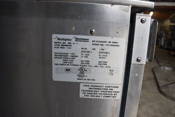 2017 Manitowoc Multiplex Model MB-8-1 Stainless Steel Commercial Blend In Cup Workstation on Single Door Undercounter Cooler on Commercial Casters. 115 Volts, 1 Phase. 26x33x75. Tested and Working! - Image 6 of 8