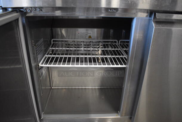 Avantco 178SSUC48RHC Stainless Steel Commercial 2 Door Undercounter Cooler on Commercial Casters. 115 Volts, 1 Phase. Unit Was Only Used a Few Times as a Demonstration at a Trade Show. 47.5x29.5x35.5. Tested and Working! - Image 6 of 7