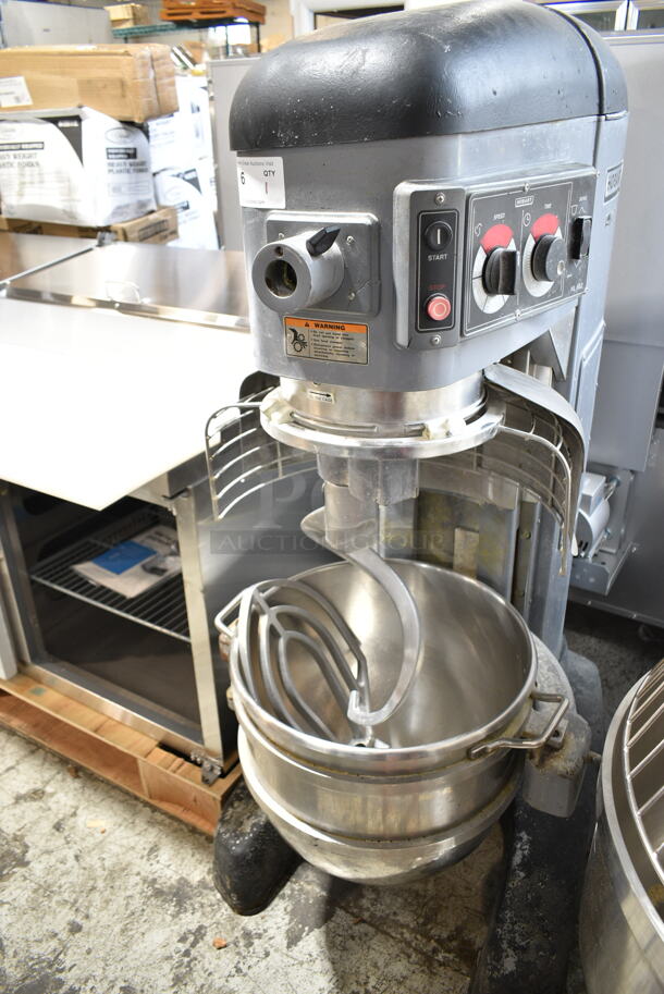 Hobart Legacy HL662 Metal Commercial Floor Style 60 Quart Planetary Dough Mixer w/ Stainless Steel Mixing Bowl, Bowl Guard, Paddle and Dough Hook Attachments. 208-240 Volts, 1/3 Phase.  - Image 2 of 9
