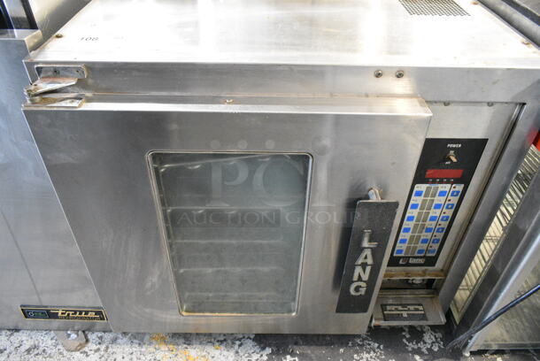 Lang EHS-C Stainless Steel Commercial Electric Powered Half Size Convection Oven w/ View Through Door and Metal Oven Racks. 208 Volts, 1/3 Phase.  - Image 1 of 6