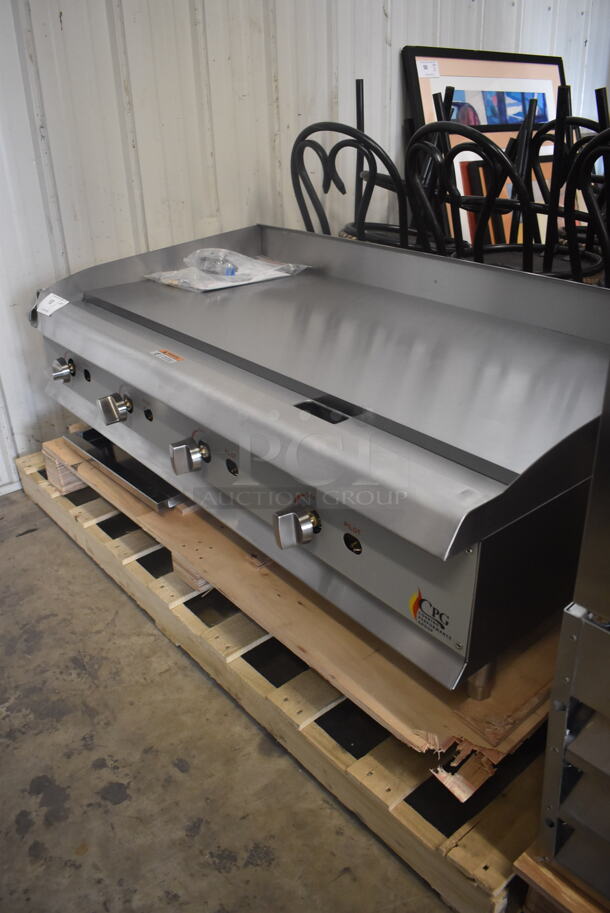 BRAND NEW SCRATCH AND DENT! CPG 48" 351CMCPG48NL Countertop Natural Gas Powered Griddle with Instructions and Regulator. 120,000 BTU - Image 3 of 5