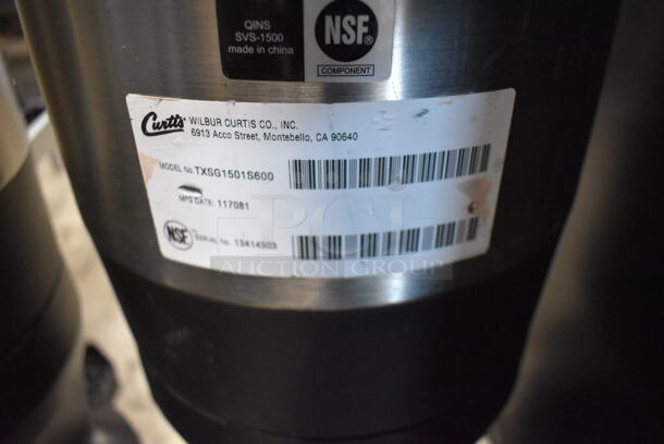 2 Curtis TXSG1501S600 Stainless Steel Coffee Urn Dispenser. Missing Lid. 9x14x23. 2 Times Your Bid! - Image 5 of 5