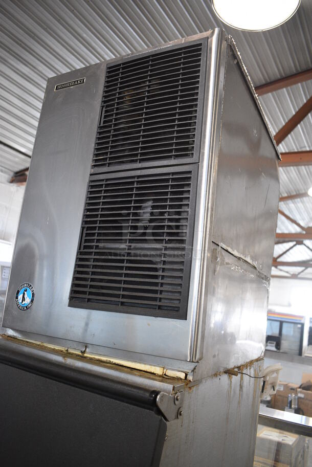 Hoshizaki Model KM-500MAH Stainless Steel Commercial Ice Machine Head on Metal Commercial Ice Bin and Equipment Stand. 115-120 Volts, 1 Phase. 23x33x71, 37x24x25 - Image 6 of 8