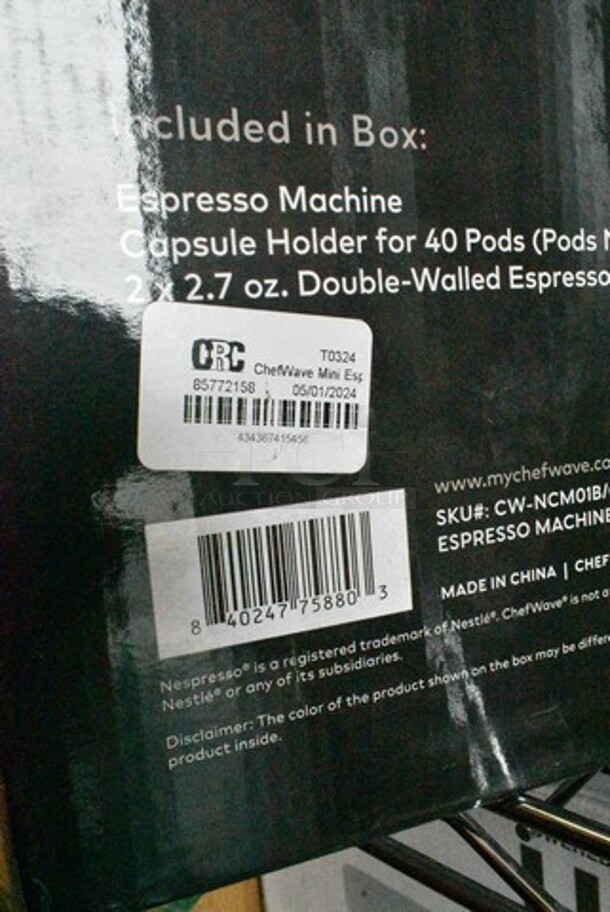 7 Various Items Including iRobot Roomba 692 Vacuum, Koah Hard Case, 2 Keurig Single Cup Coffee Machine, Nespresso Single Cup Espresso Machine, Chefwave Espresso Machine. 7 Times Your Bid!  - Image 12 of 12
