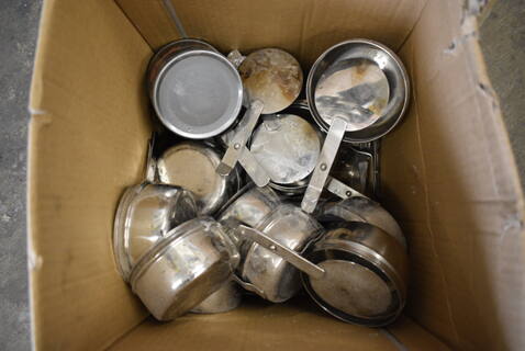 ALL ONE MONEY! Lot of Various Metal Sternos for Chafing Dish! 6.5x3.5x2