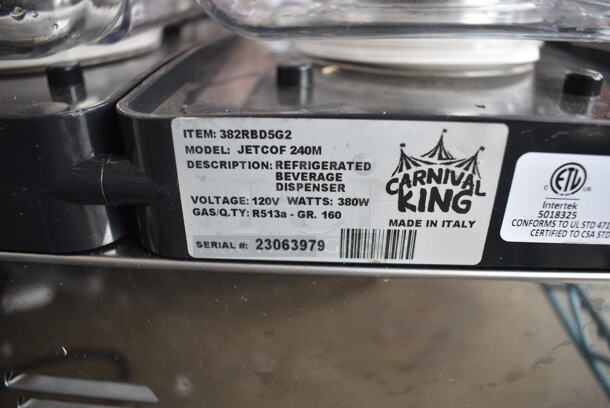 BRAND NEW SCRATCH AND DENT! 2023 Carnival King JETCOF 240M Stainless Steel Commercial Countertop Double 3 Gallon Bowl Refrigerated Beverage Dispenser. 120 Volts, 1 Phase. Tested and Working! - Image 6 of 6