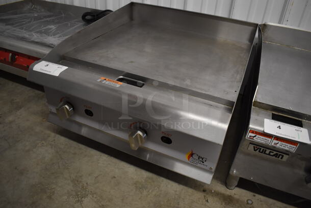 BRAND NEW SCRATCH AND DENT! CPG G24 351GMCPG24 Stainless Steel Commercial Countertop Natural Gas Powered Flat Top Griddle with Manual Controls. 60,000 BTU. 24x28x17. Tested and Working! - Image 2 of 7