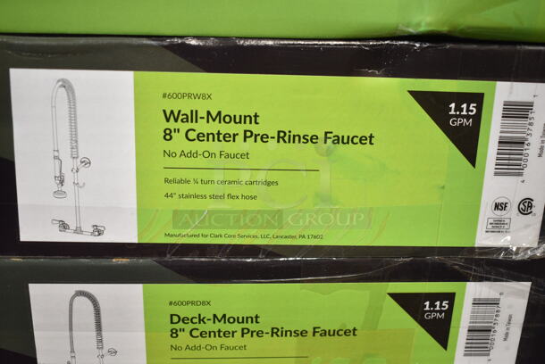 2 BRAND NEW SCRATCH AND DENT! Regency 600PRD8X 1.15 GPM Deck-Mounted Pre-Rinse Faucet with 8" Centers and 12" Add-On Faucet and Regency 600PRW8X 1.15 GPM Wall-Mounted Pre-Rinse Faucet with 8" Centers. 2 Times Your Bid! - Image 3 of 4